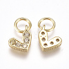 Brass Micro Pave Cubic Zirconia Charms ZIRC-F111-08G-04-2