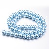 Eco-Friendly Dyed Glass Pearl Round Bead Strands X-HY-A008-8mm-RB006-3