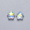 Transparent Spray Painted Glass Beads GLAA-R211-04-G05-2