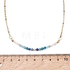 3.5MM Faceted Round Natural Kyanite & Apatite and Potato Pearl Beaded Necklaces NJEW-JN05976-01-4