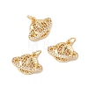 Brass Micro Pave Clear Cubic Zirconia Charms X-KK-G415-33G-1