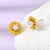 Brass Enamel Stud Earrings KK-CBA8324-27G-02-2
