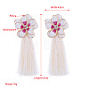 Bohemian Flower Alloy Enamel Tassel Stud Earrings FS-WGC9871-07-2
