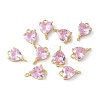 Brass Pave Cubic Zirconia Connector Charms KK-F892-53G-10-1