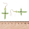 Cross Glass Beaded Dangle Earrings EJEW-MZ00706-4