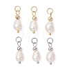 6Pcs 2 Colors Natural Cultured Freshwater Pearl Pendants PALLOY-JF05189-1
