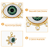 10Pcs 5 Colors Brass Micro Pave Clear Cubic Zirconia Pendants ZIRC-DC0001-21-4