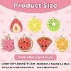 35Pcs 7 Styles Fruit Theme Spray Painted Opaque Resin Pendants RESI-YW0006-09-3