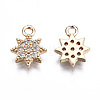 Brass Micro Pave Clear Cubic Zirconia Charms X-KK-S359-119-RS-2