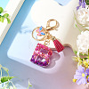 Alloy Resin Butterfly Keychains KEYC-TADJ0002-02G-B-4