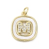 Rack Plating Brass Micro Pave Clear Cubic Zirconia Pendants KK-E102-33G-M-1