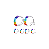 10Pcs 2 Style Rainbow Color Glass Beaded Rotating Open Cuff Rings Set RJEW-DC0001-15-6