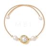 Natural Cultured Freshwater Pearl & Non-magnetic Synthetic Hematite Beaded Cuff Bangles for Women BJEW-JB14020-3
