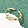 Brass Micro Pave Cubic Zirconia Finger Rings RJEW-C153-01G-4
