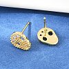 Brass Micro Pave Clear Cubic Zirconia Stud Earrings EJEW-F405-16G-4