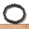 Synthetic Hematite Round Beaded Stretch Bracelet BJEW-F203-10-4