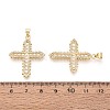 Religion Brass Micro Pave Clear Cubic Zirconia Pendants KK-T080-34G-3
