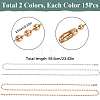 30Pcs 2 Colors Iron Ball Chain Necklace Making MAK-SP0001-06B-2
