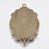 Tibetan Style Pendant Cabochon Settings X-TIBEP-A22962-AB-FF-2