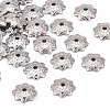 Tarnish Resistant 304 Stainless Steel 8-Petal Flower Bead Caps STAS-J011-03-1