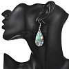Teardrop Natural Paua Shell Dangle Earrings for Women EJEW-JE07135-2