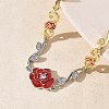 Brass Micro Pave Clear Cubic Zirconia Link Chain Bracelets for Women BJEW-C156-05PG-3