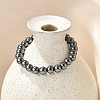 Non-magnetic Hematite Beaded Ball Stretch Bracelets BJEW-M066-B-02-3