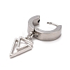 Non-Tarnish Stainless Steel Double Triangle Dangle Hoop Earrings EJEW-G286-12P-2