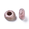 Natural Rhodonite European Beads G-G740-12x6mm-01-2