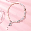 Natural Morganite Chip with Potato Natural Pearl Beaded Necklaces NJEW-JN05894-02-1