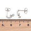 304 Stainless Steel Pave Single Cubic Zirconia Stud Earrings for Women SA-CBAB549-05P-5