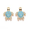 Alloy Rhinestone and Enamel Pendants PALLOY-T092-40G-04-1