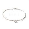 Rack Plating Brass Micro Pave Clear Cubic Zirconia Letter Open Cuff Bangles BJEW-A018-01P-C-2