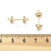 Brass Micro Pave Clear Cubic Zirconia Connector Charms KK-B134-43G-3