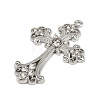 Alloy Rhinestone Cross Big Pendants ALRI-1475-P-RS-2