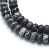 Natural Black Silk Stone/Netstone Beads Strands G-E507-09A-3