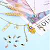 16Pcs 8 Colors Real 18K Gold Plated Brass Micro Pave Cubic Zirconia Charms ZIRC-DC0001-07-5