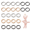 Beadthoven 24Pcs 6 Styles Zinc Alloy Spring Gate Rings FIND-BT0001-25-30