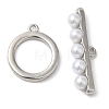 Brass with ABS Imitation Pearl Toggle Clasps KK-N254-89P-2