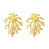 Ion Plating(IP) 304 Stainless Steel Tree Branch Stud Earrings EJEW-D281-09G-1