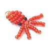 Copper Wire Wrapped Beaded Octopus Charms PALLOY-MZ01203-3