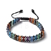 Mixed Stone and Synthetic Hematite Adjustable Braided Bead Bracelets BJEW-H626-01-04-4