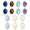 14Pcs 7 Styles Brass Natural Gemstone Connector Charms G-FH0001-79-1