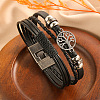 Leather Multi-strand Bracelets PW-WG28847-01-3