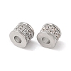 Brass Micro Pave Clear Cubic Zirconia Beads KK-P234-33P-2