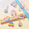 16Pcs 4 Styles Printed Acrylic Pendants MACR-CJ0001-52-4