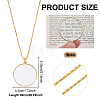4Pcs Alloy Magnifying Glass Flat Round Pendant Long Necklaces NJEW-UN0001-75A-3