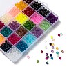 24 Colors Transparent Glass Beads Strands FGLA-X0001-04B-6mm-5