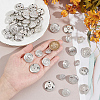 50Pcs 5 Style Retro Style Brass Buttons BUTT-OC0001-49P-3