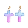 Two Tone Transparent Glass Pendants GLAA-A004-02F-5